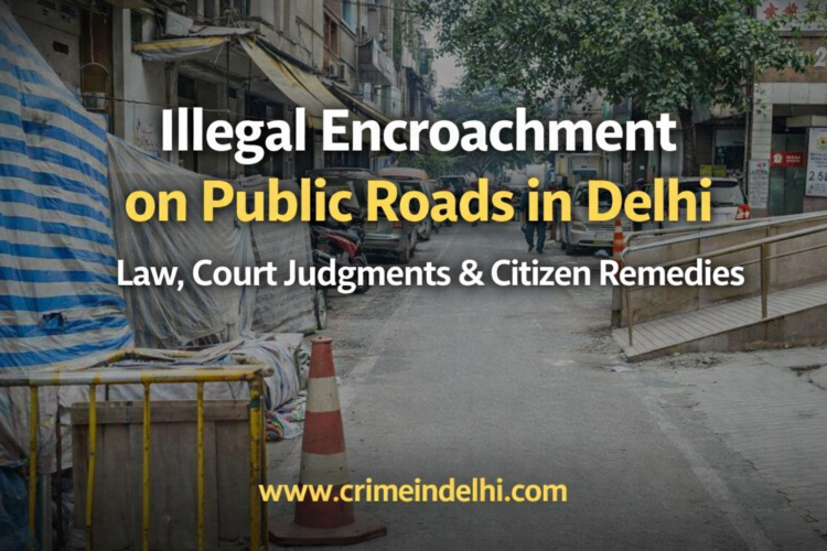 Illegal encroachment on roads and footpaths in Delhi