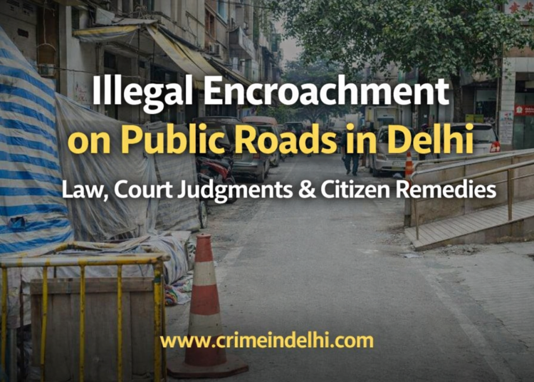 Illegal encroachment on roads and footpaths in Delhi