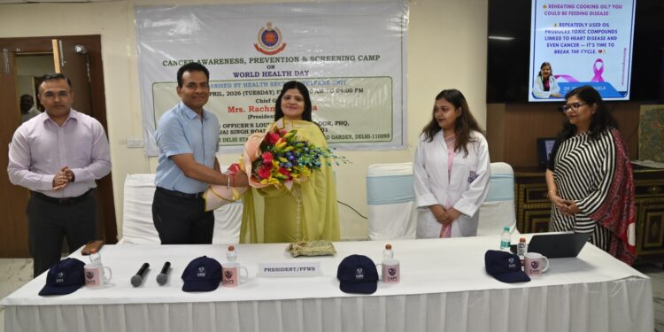 विश्व स्वास्थ्य दिवस पर दिल्ली पुलिस मुख्यालय में कैंसर जागरूकता,रोकथाम एवं स्क्रीनिंग कैंप का आयोजन, 76 पुलिसकर्मियों को मिला लाभ