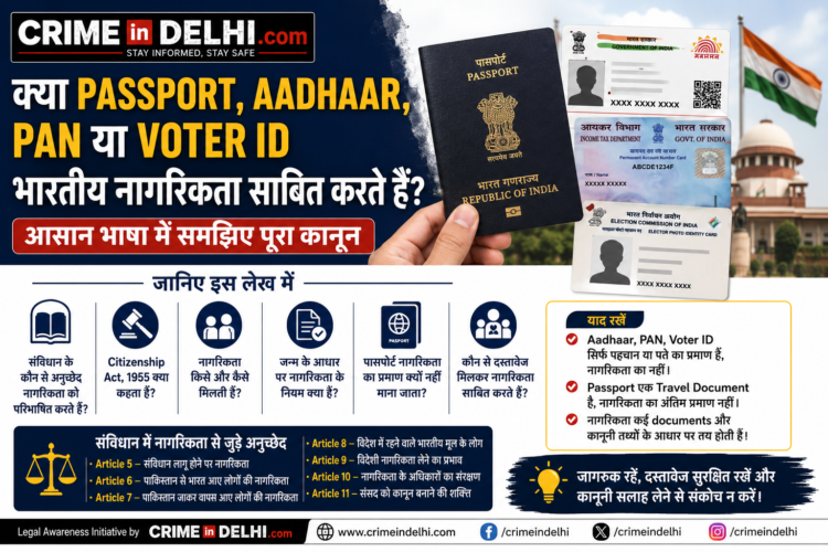 citizenship proof documents india क्या Passport, Aadhaar, PAN या Voter ID भारतीय नागरिकता साबित करते हैं?