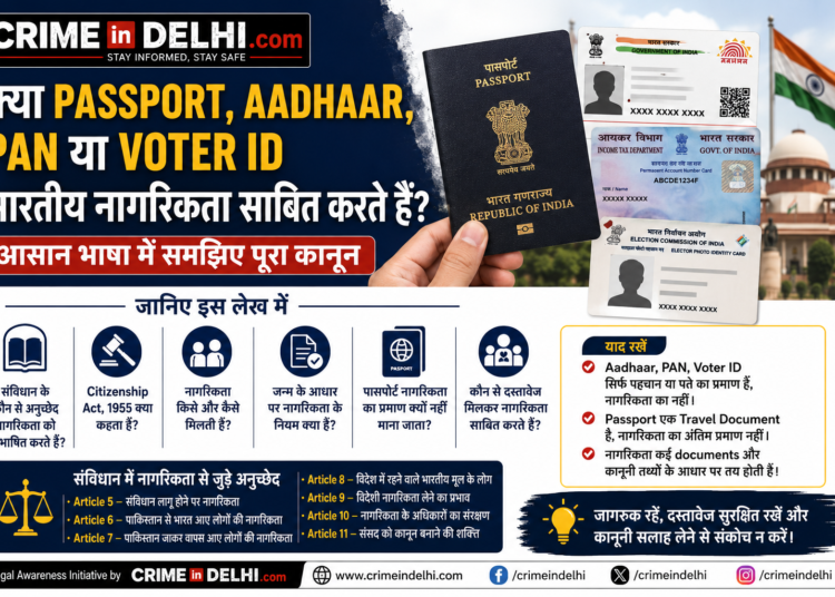 citizenship proof documents india क्या Passport, Aadhaar, PAN या Voter ID भारतीय नागरिकता साबित करते हैं?