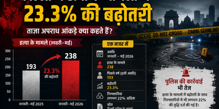 delhi data murder cases rise by 23 percent