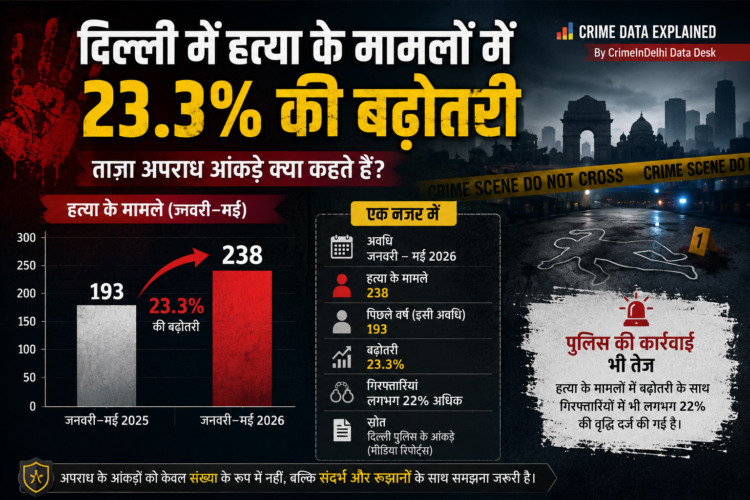 delhi data murder cases rise by 23 percent