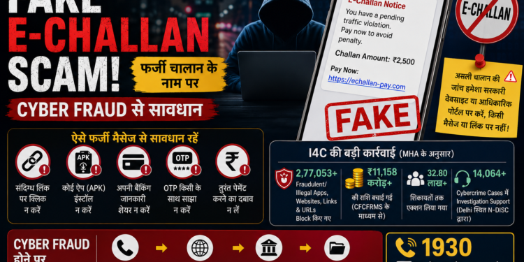 Fake e-challan scam awareness