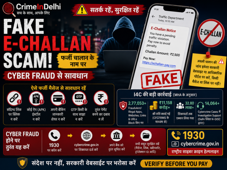 Fake e-challan scam awareness