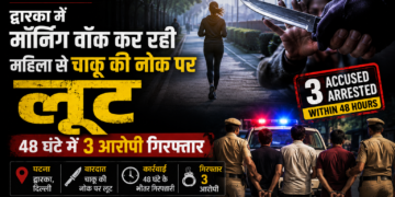 Dwarka robbery case involving woman during morning walk, three arrested