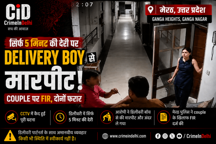 Meerut delivery boy assault CCTV video