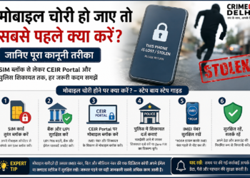 मोबाइल चोरी होने पर क्या करें – FIR, CEIR Portal और कानूनी प्रक्रिया | CrimeInDelhi