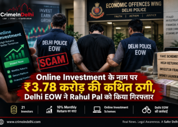 Online Investment के नाम पर ₹3.78 करोड़ की कथित ठगी, Delhi EOW ने Rahul Pal को किया गिरफ्तार
