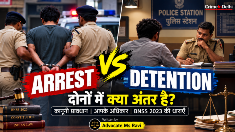 Difference between arrest and detention in India under BNSS 2023 – CrimeInDelhi.com